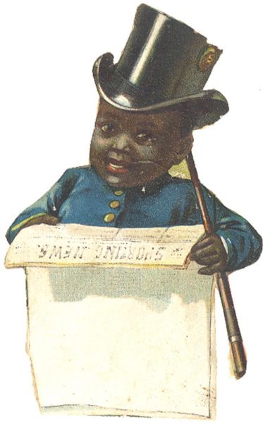 Die-cut Store Card of a Dapper Black Boy