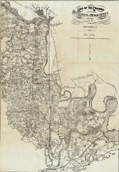 Confederate Military Map of Richmond and Petersburg Area