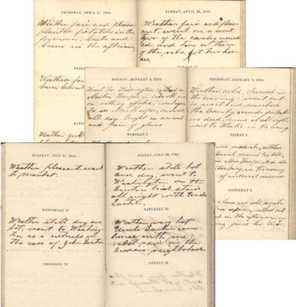 Virginia Government Delegate's & Accotink Home Guard 1864 Diary