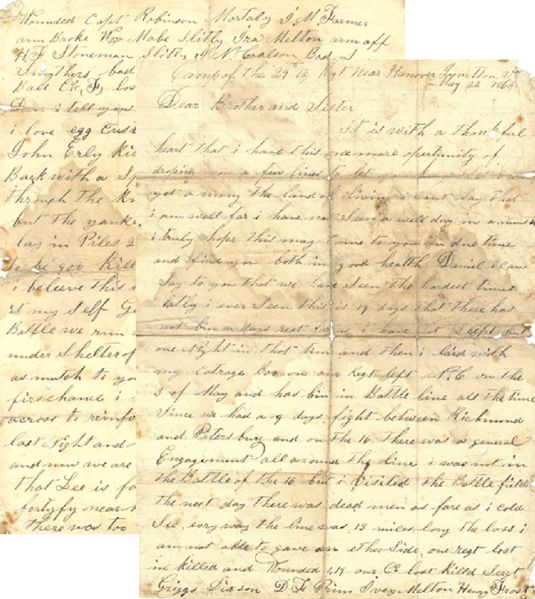 Virginian's Gruesome Post-Battle Letter