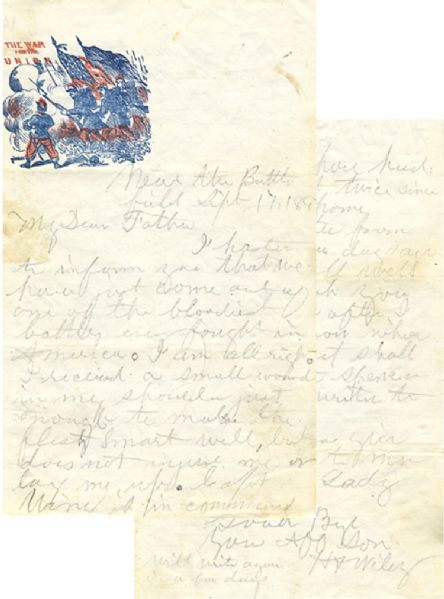 Wiley Writes of The Battle of Antietam…ON THE DAY OF THE BATTLE!