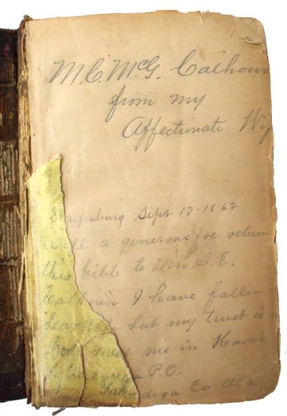 An Alabama Officer Pens His Dying Wishes Into His Bible on The Field At Antietam 