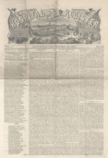1863 Satterlee Hospital Soldier's Newspaper with Artificial Leg Advertisement  