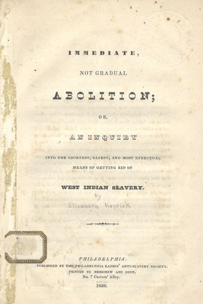 American Reprint of British Abolitionist Booklet