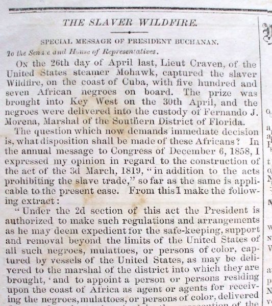 Lincoln Nominated - Slave Ship Captured - President Buchanan Addresses Congress