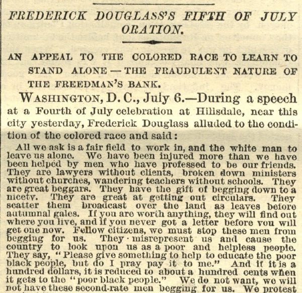 Frederick Douglass Speech 1875