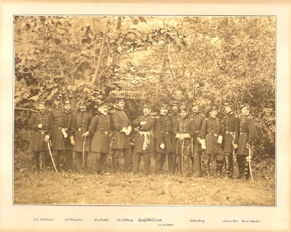 Large Albumen Photograph of General McClellan and Staff