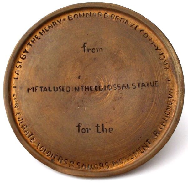 Bronze Paperweight With Metal From Confederate Monument