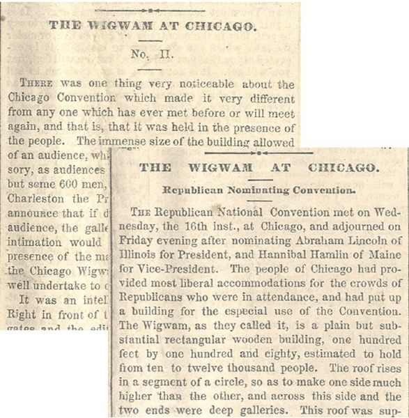 Two 1860 Newspapers Covering Republican National Convention