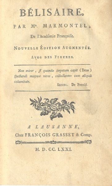 1771 French Edition of  Belisaire