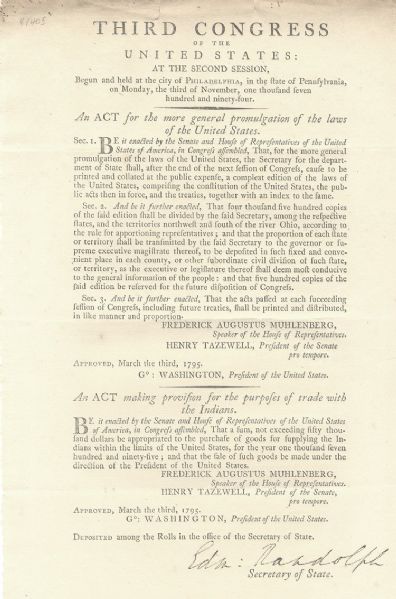 A Congressional Act Supporting the American Indians