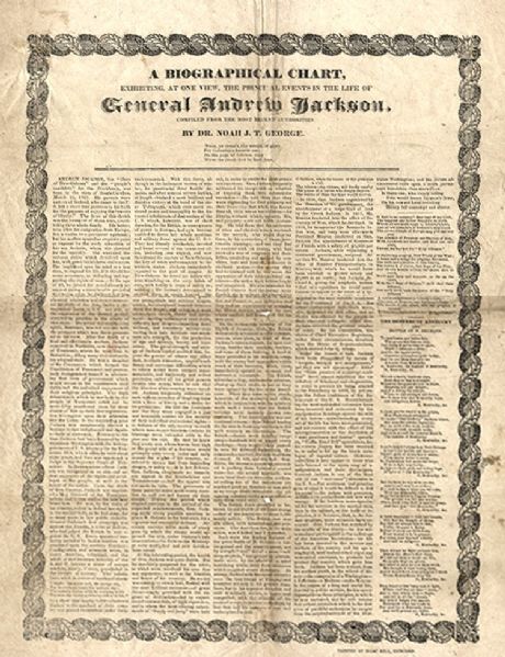 Andrew Jackson 1828 Campaign Broadside