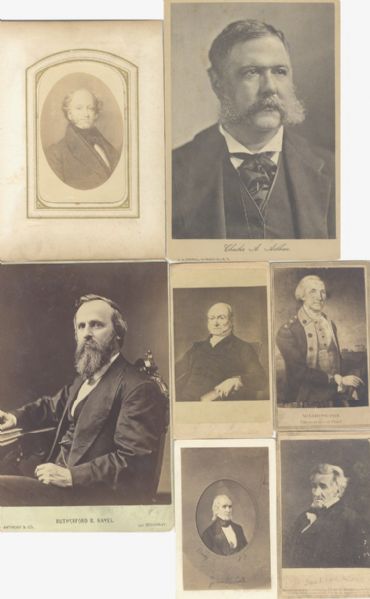 Seven Antique Images of American Presidents