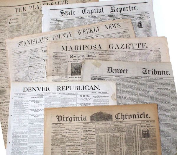An Assortment of Wild West Newspaper Titles
