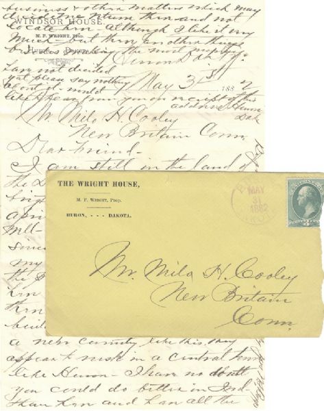 1882 Dakota Territory Pioneer's Letter