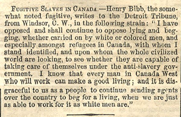 Bibb, a Fugitive Slave Established a Newspaper, The Voice of the Fugitive