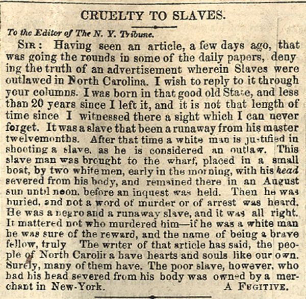 A Second Letter by “A Fugitive” and a Maryland Fugitive Slave