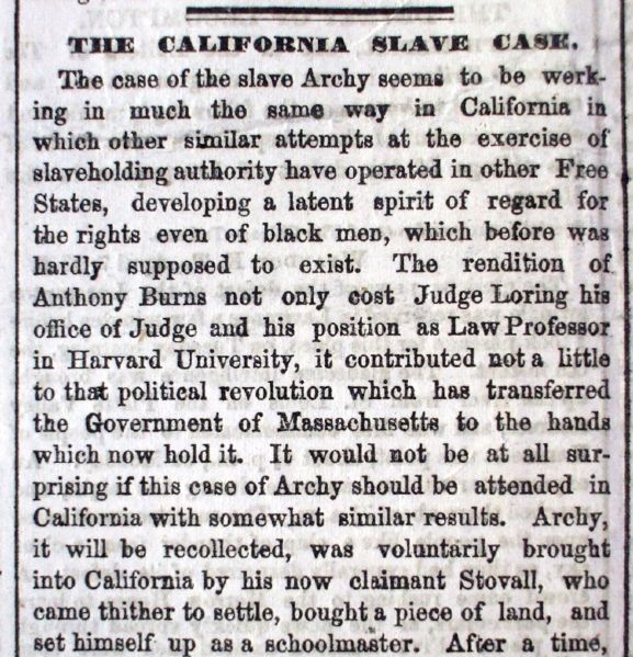 A Rare California Fugitive Slave Report