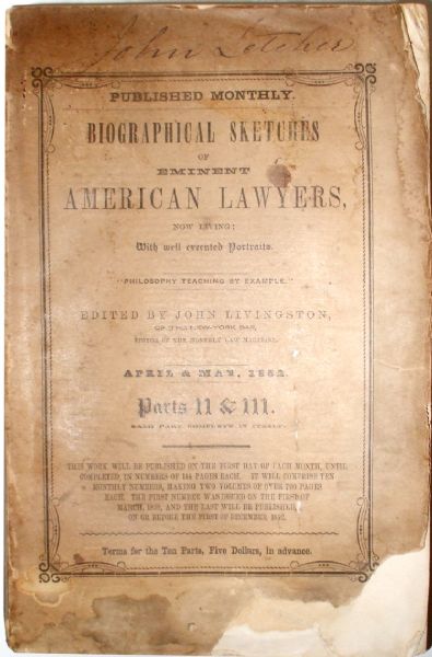 Virginia Governor John Letcher Signed Attorney's Book