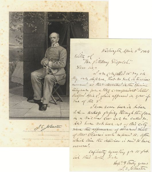 General Joseph E. Johnston Post-War Letter