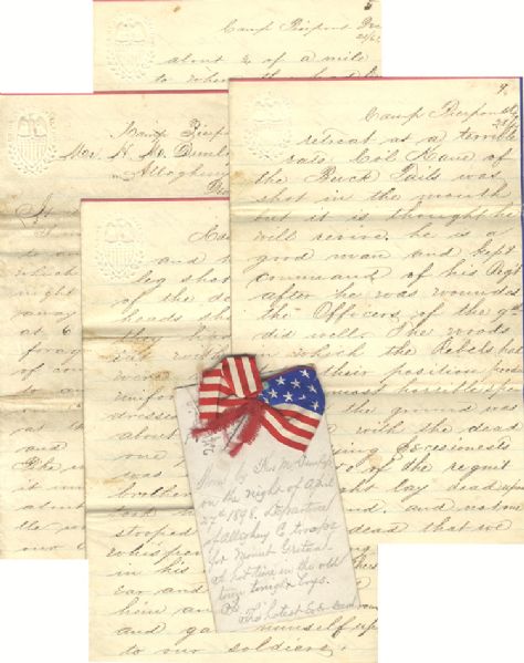 Great Sixteen Page Battle of Dranesville December 1861 Letter With Penn. Bucktail Content