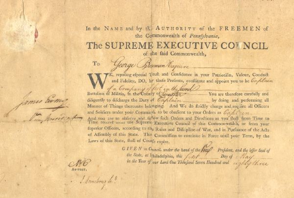 Revolutionary War General Signed Document
