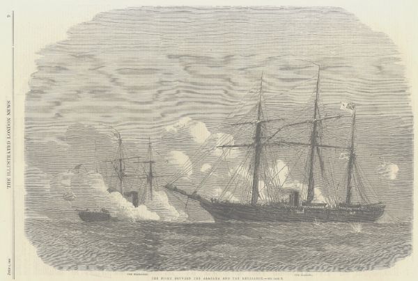 British Engraving of C.S.S. Alabama's Last Duel