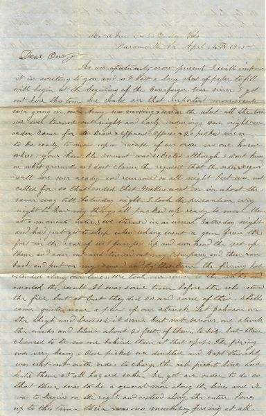 Detailed Letter on The Last Attack Upon Fort Mahone; Plus A Shoulder Strap Worn There.