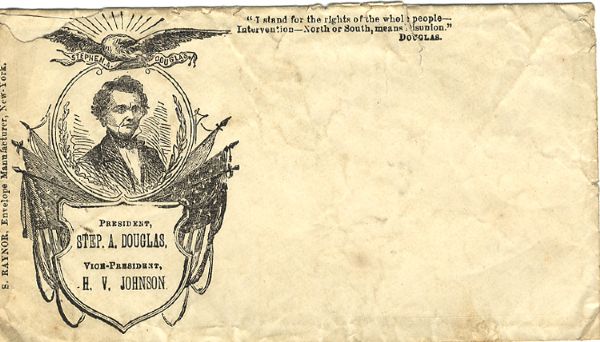 1860 Presidential Campaign Stephen Douglas Patriotic Cover