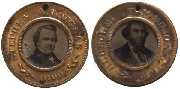 1860 Douglas-Johnson Presidential Campaign Badge