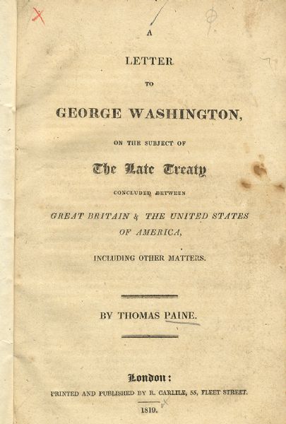 Thomas Paine Criticizes George Washington
