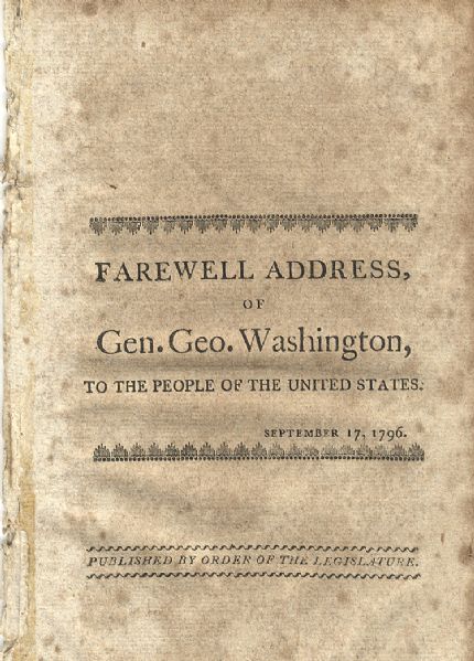 Washington’s Bilingual FAREWELL ADDRESS, September 17, 1796