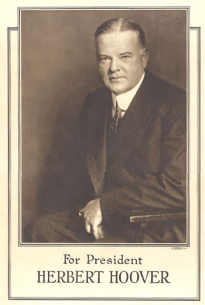 Herbert Hoover 1928 Presidential campaign poster.