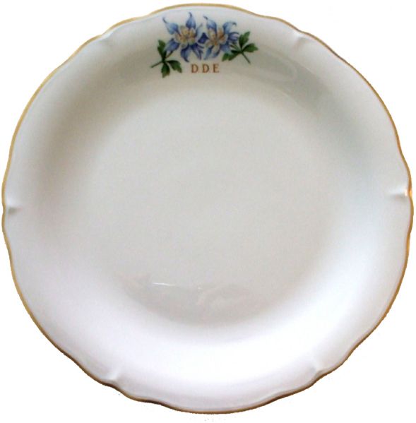 Beautiful china plate made especially for Eisenhower's use aboard the Presidential plane Columbine