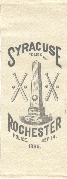 Silk Ribbon Commemorating an Early New York State Baseball Game