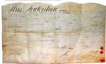 Over 1000 words on a deed in the hand of 29-year-old Anthony Wayne after he surveyed the land his parents were selling.