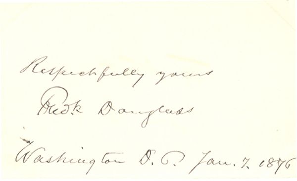 Frederick Douglass Signed Card