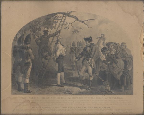The Execution of Captain Nathan Hale - Clearly Showing the Black Hangman