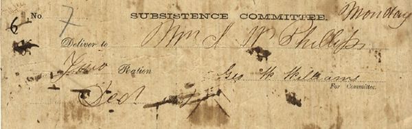 Confederate Ration Coupon