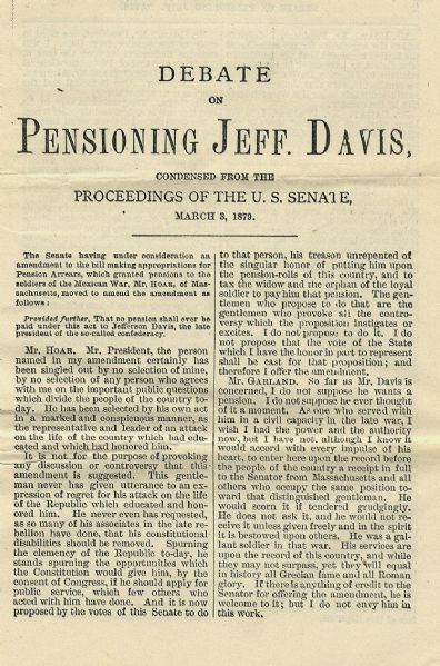A Mexican War Pension for Jefferson Davis?