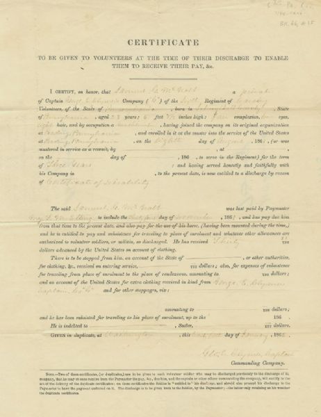 6th Pennsylvania Cavalry Discharge