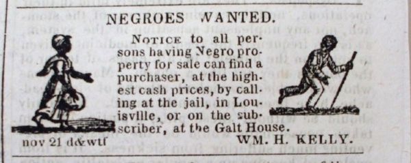 Slave Dealer Places Unusual Illustrated Slave Advertisement