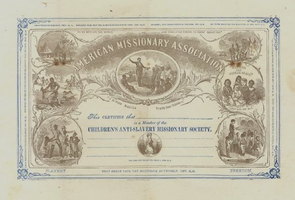 Anti-Slavery Missionary Society Membership Certificate