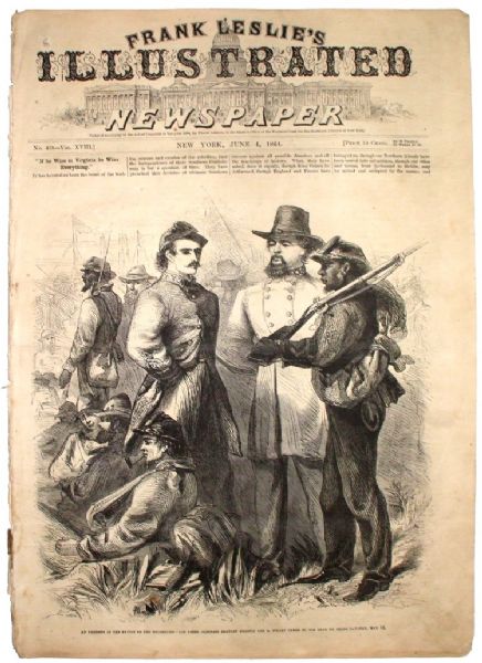 Union Colored Troop Guards Two Confederate Officers Captured at Bloody Angle