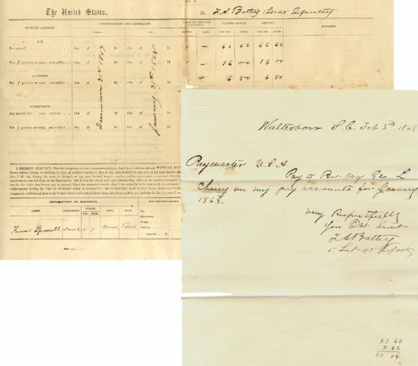 Occupied South Carolina Document for Compensation for his Negro Servant