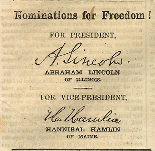 1860 Presidential Election Newspaper