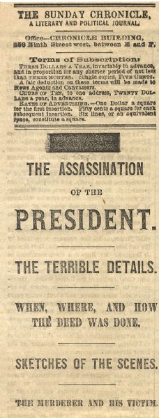 Lincoln Mourning Newspaper From Washington, D. C.