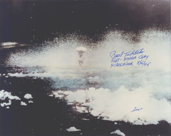  Tibbets Signed Photo of the Mushroom Cloud