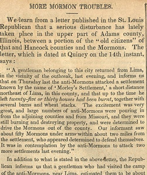 Driving the Mormons From Illinois