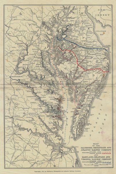 1906 Baltimore, Chesapeake and Atlantic Railway Map